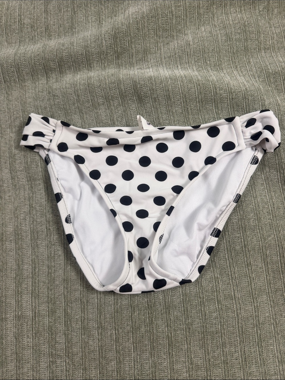 Target White Bikini Bottom with Black Polka Dots